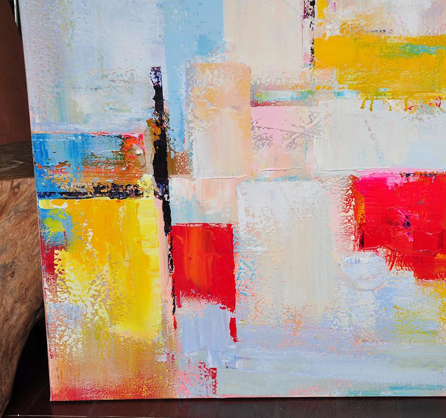 Horizontal Palette Knife Contemporary Art #L29C - Click Image to Close